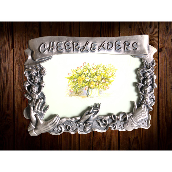 Welforth 3D Cheerleader Pewter Picture Frame Heavy 4x6 Cheer Team Souvenir Gift - Picture 2 of 5